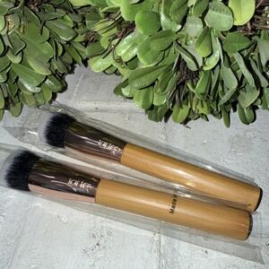 Tarte Cosmetics Buff & Bronze Face Brush Natural Wood & Gold New Lot‎ Of 2